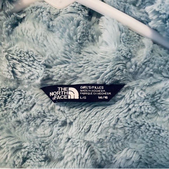 ❄️ North Face ❄️ Girls Gray and Blue Mossbud Swirl Hooded Parka Coat Large 14/16 - Picture 5 of 13